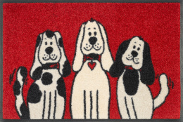 Wycieraczka czerwona 3 psy Three Dogs 40x60cm