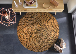 mata okrągła imitacja dywanu słomianego Pinato 120x120