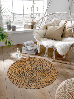 mata okrągła imitacja dywanu słomianego Pinato 90x90