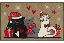 wycieraczka wejściowa świąteczne koty cuddle time 50x75cm